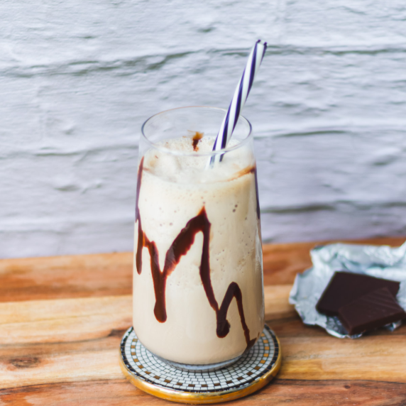 Glass of  a Mocha Shake. 