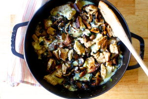 Mushrooms and Greens with Toast
