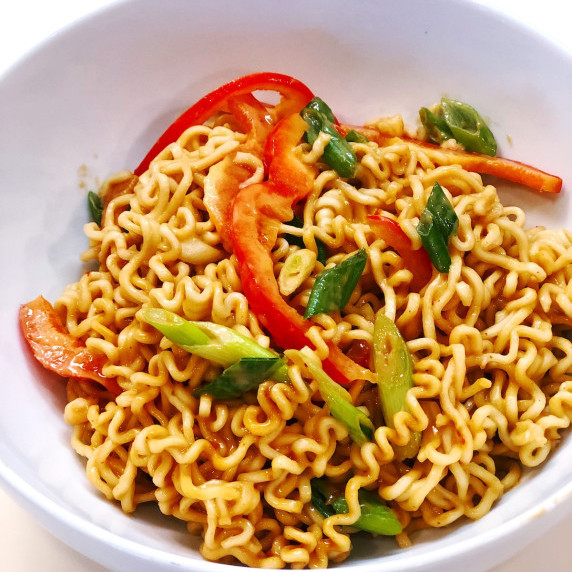 peanut butter ramen in bowl