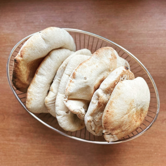 a basket of pita.