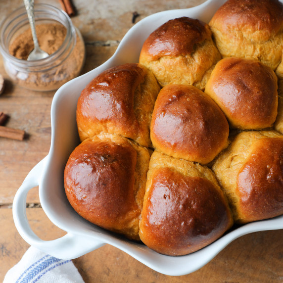 Pumpkin Spice Dinner Rolls Baked