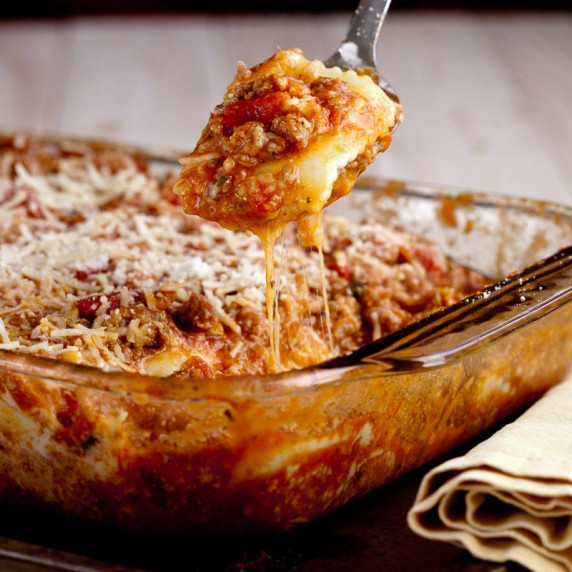 ravioli casserole in pan