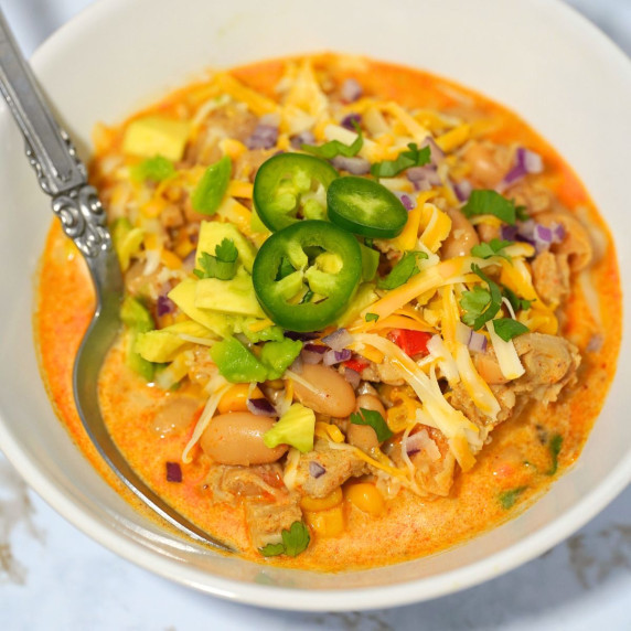 rotisserie chicken and white bean chili