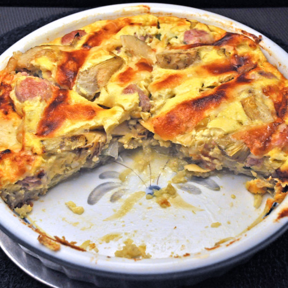 Sausage & Artichoke Heart Quiche