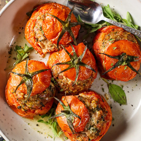 Sausage & Herb Stuffed Tomatoes
