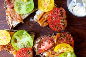 Tomato and Fried Provolone Sandwich