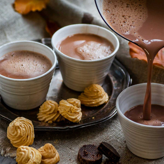 Hot chocolate in a mug.