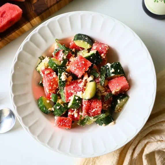 watermelon cucumber feta salad